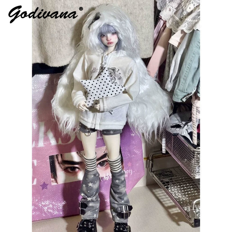 Bjd Doll 1 6 Full Set With Clothes - 1/4 1/6 BJD-Puppenkleidung, dünne Subkultur-Y2K-Gitarren- und