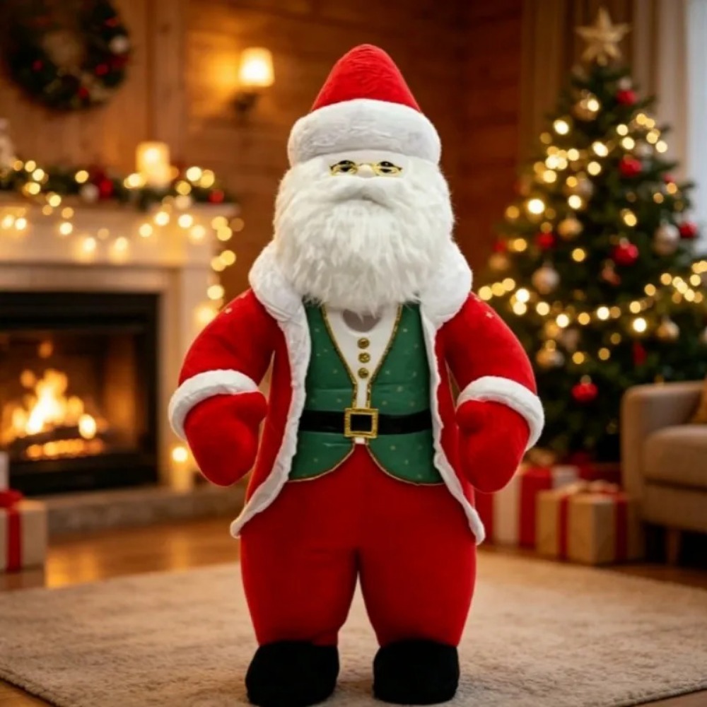 Dolls - Aufblasbares Weihnachtsmann-Maskottchen-Kostüm in Erwachsenengröße, Laufpuppe für