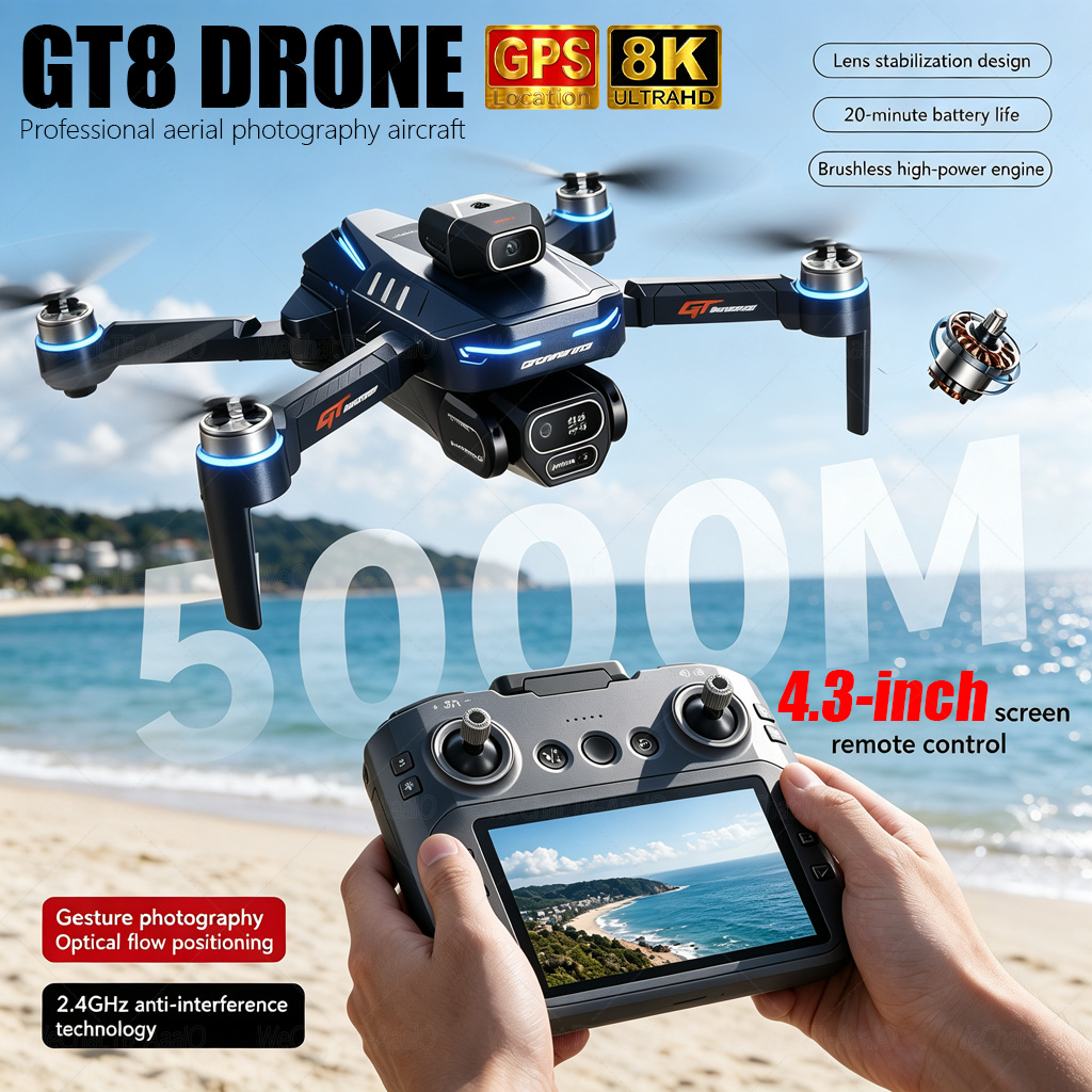NEUE GT8 HD RC-Drohne 4K Profe – Fpv Brushless Rc Drone 4K Bewertung und Preis