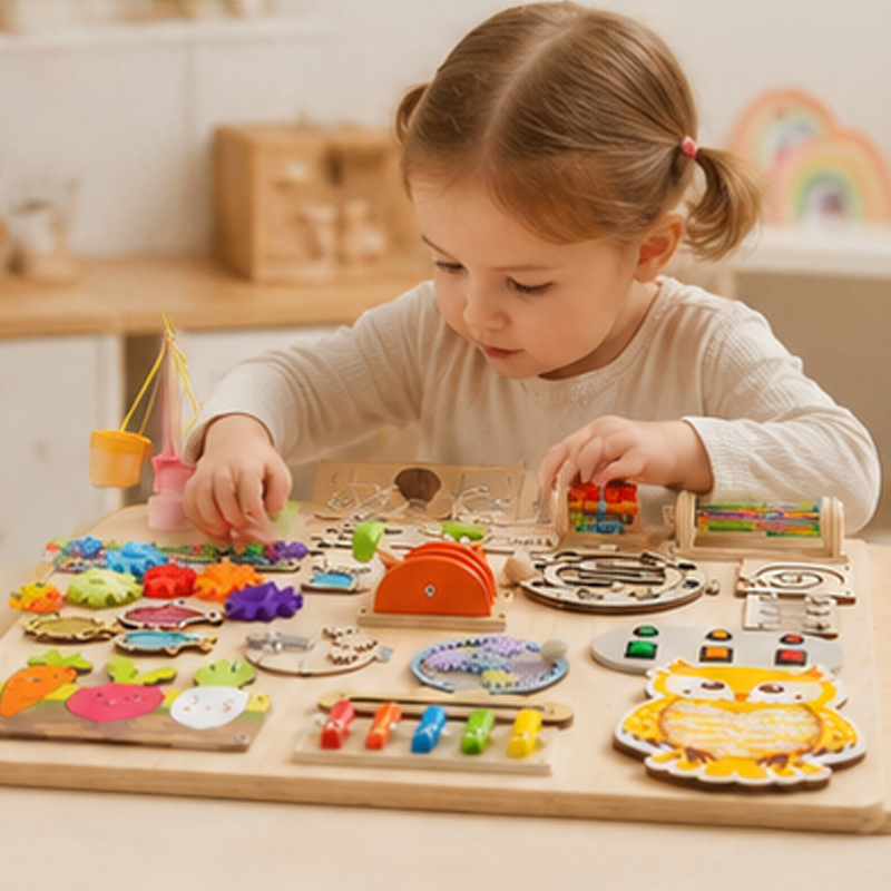 Premium Montessori Beschäftigu – Montessori Wooden Busy Board Toddler Bewertung und Preis